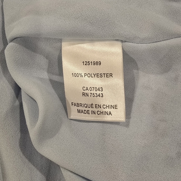 House of Harlow 1960 Shona Joy Mockneck Long Sleeve Smocked Mini Dress Blue L. - Picture 9 of 13